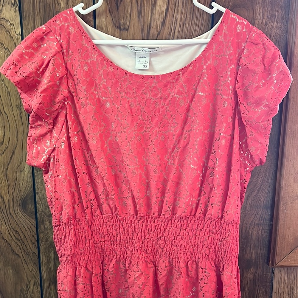 American Rag Coral Lace Dress 3X